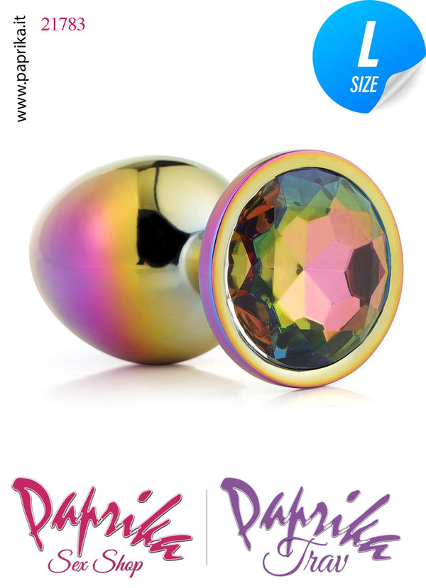 Rosebud Plug Anale Large Unisex Alluminio Muticolor Gioiello Rotondo Multicolor