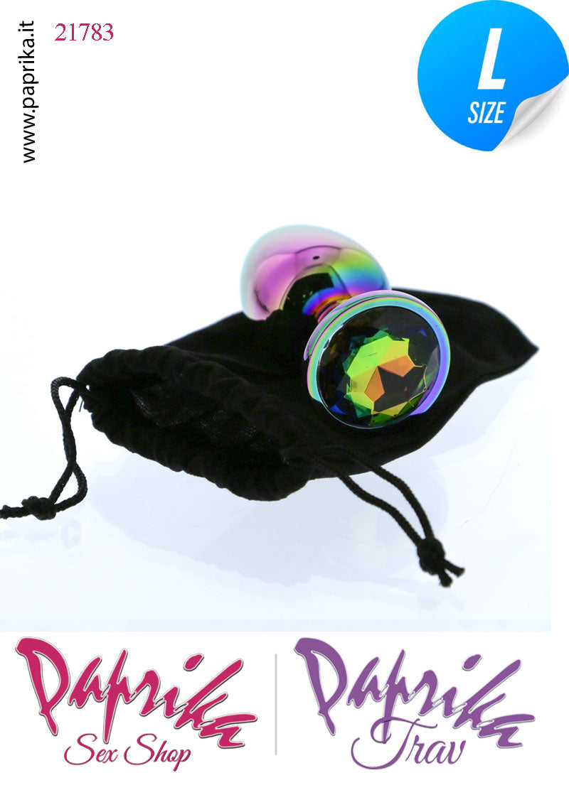 Rosebud Plug Anale Large Unisex Alluminio Muticolor Gioiello Rotondo Multicolor