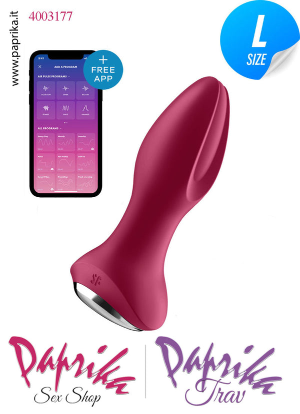 Plug Anale Vibrante Rotante Sagomato App Control Silicone 13 cm Ø 38