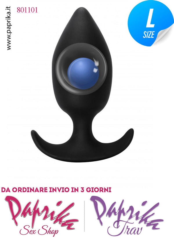 Plug Anale Large Silicone Vibrante Sfera Interna 10 cm Ø 40 Base Curva