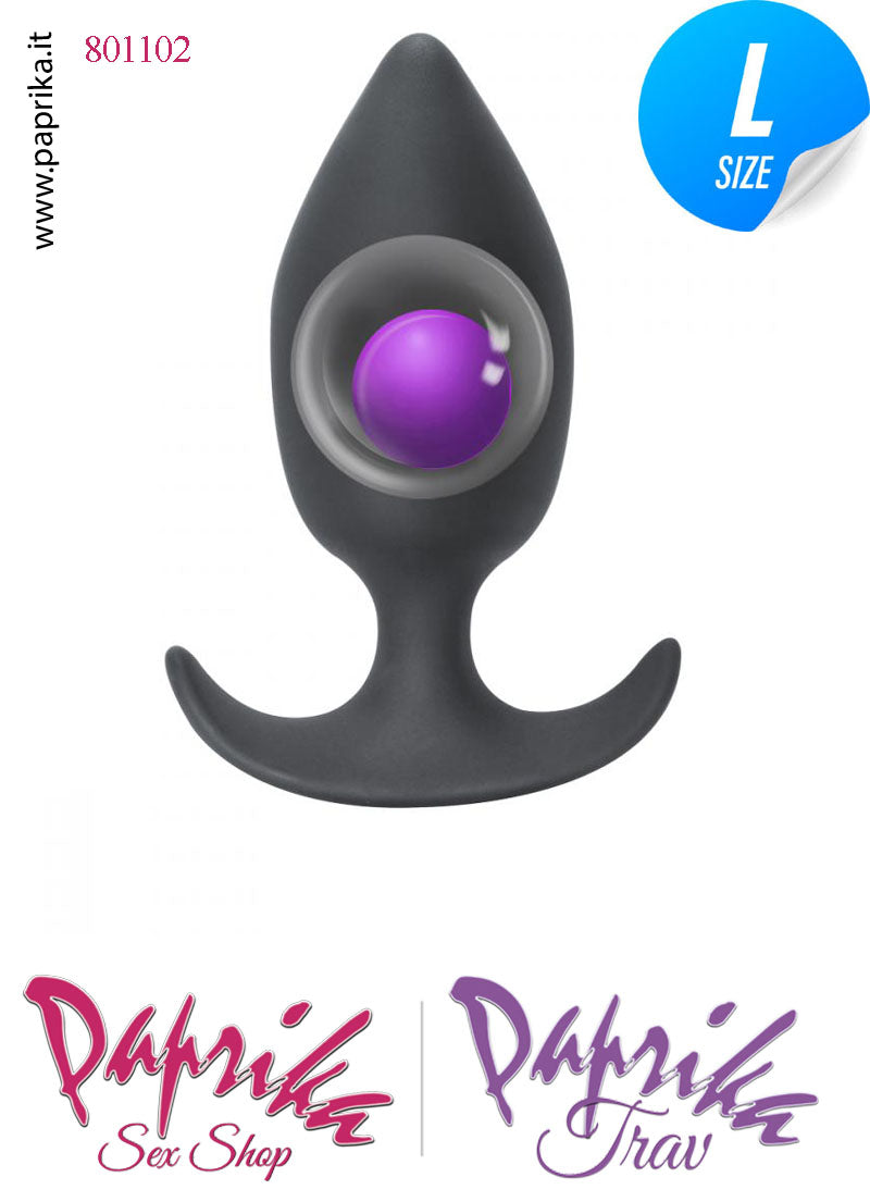 Plug Anale Large Silicone Vibrante Sfera Interna 10 cm Ø 40 Base Curva