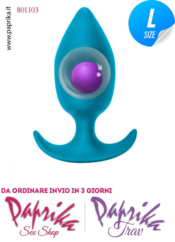 Plug Anale Large Silicone Vibrante Sfera Interna 10 cm Ø 40 Base Curva