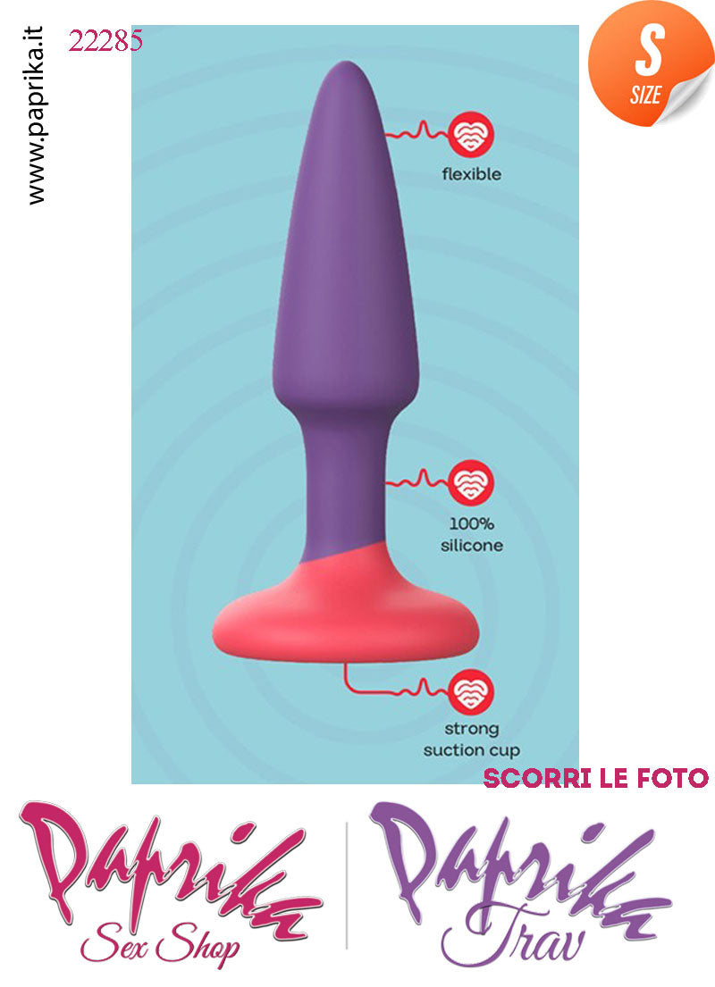 Plug Anale Small 9 cm Ø 25 Silicone Ventosa Base Tonda Non Vibrante