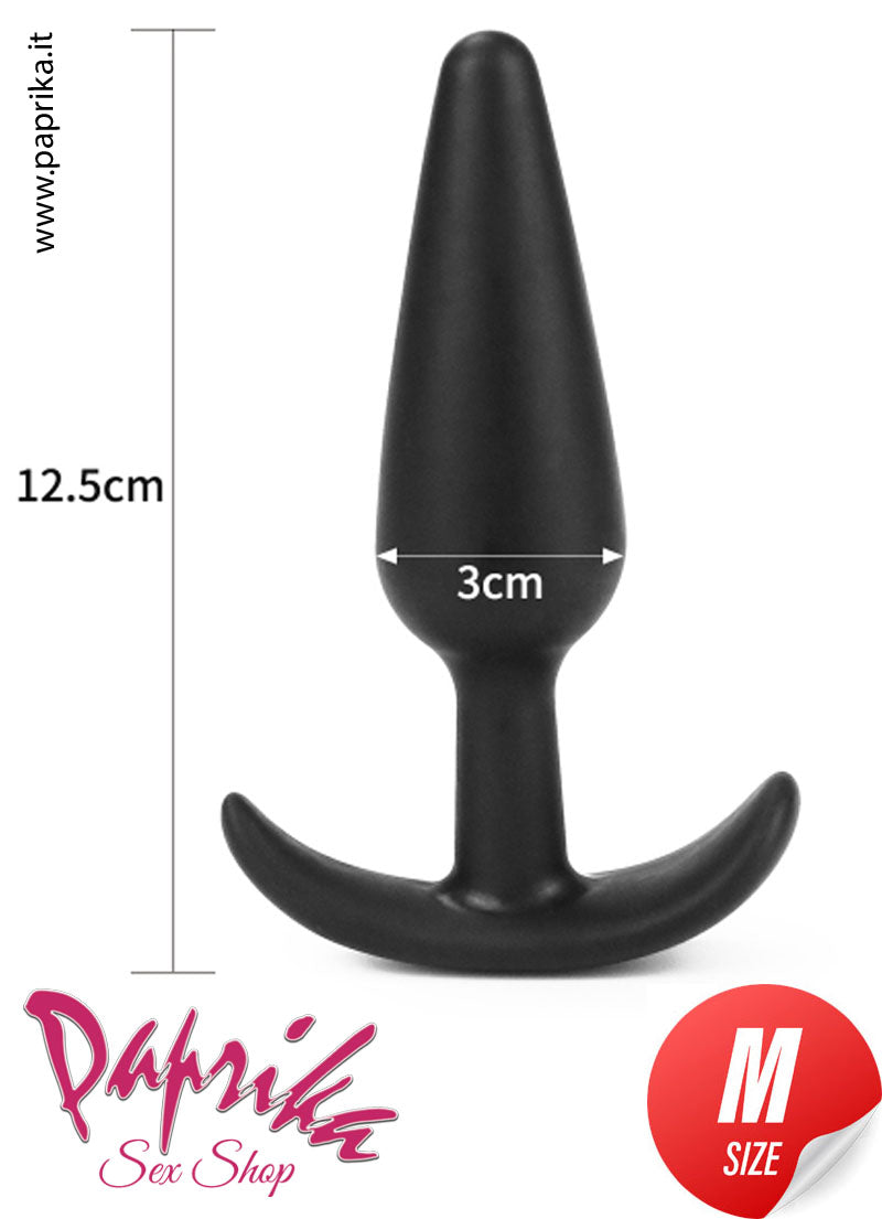 Plug Anale Unisex Medio Silicone 11 cm Ø 30 Base Curva