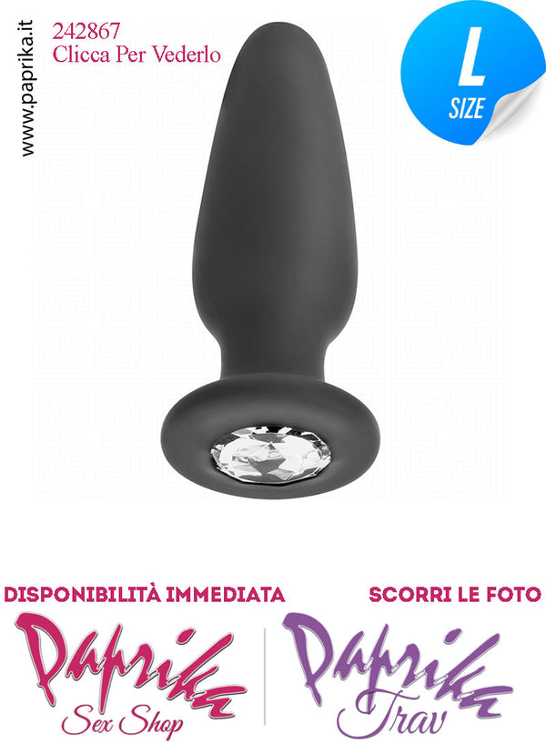 Plug Anale Gioiello Trasparente Large 11 cm Ø 39 Silicone Vellutato Non Vibrante