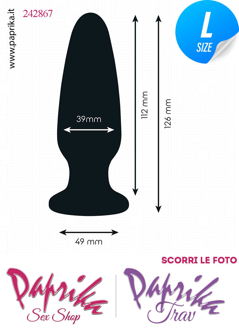 Plug Anale Gioiello Trasparente Large 11 cm Ø 39 Silicone Vellutato Non Vibrante