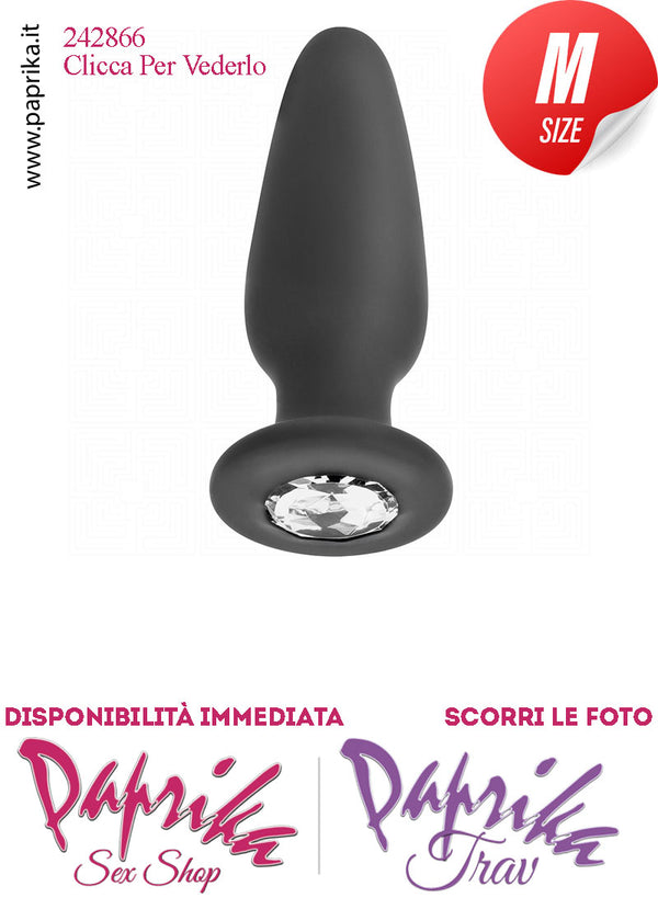 Plug Anale Gioiello Trasparente Medium 10 cm Ø 34 Silicone Vellutato Non Vibrante