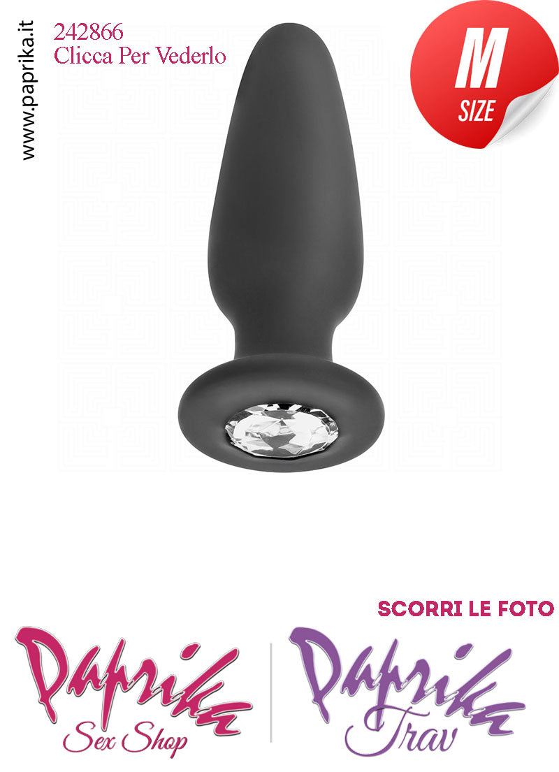 Plug Anale Gioiello Trasparente Medium 10 cm Ø 34 Silicone Vellutato Non Vibrante