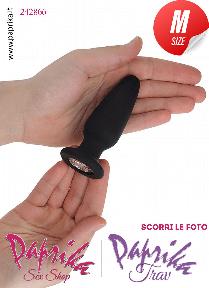 Plug Anale Gioiello Trasparente Medium 10 cm Ø 34 Silicone Vellutato Non Vibrante