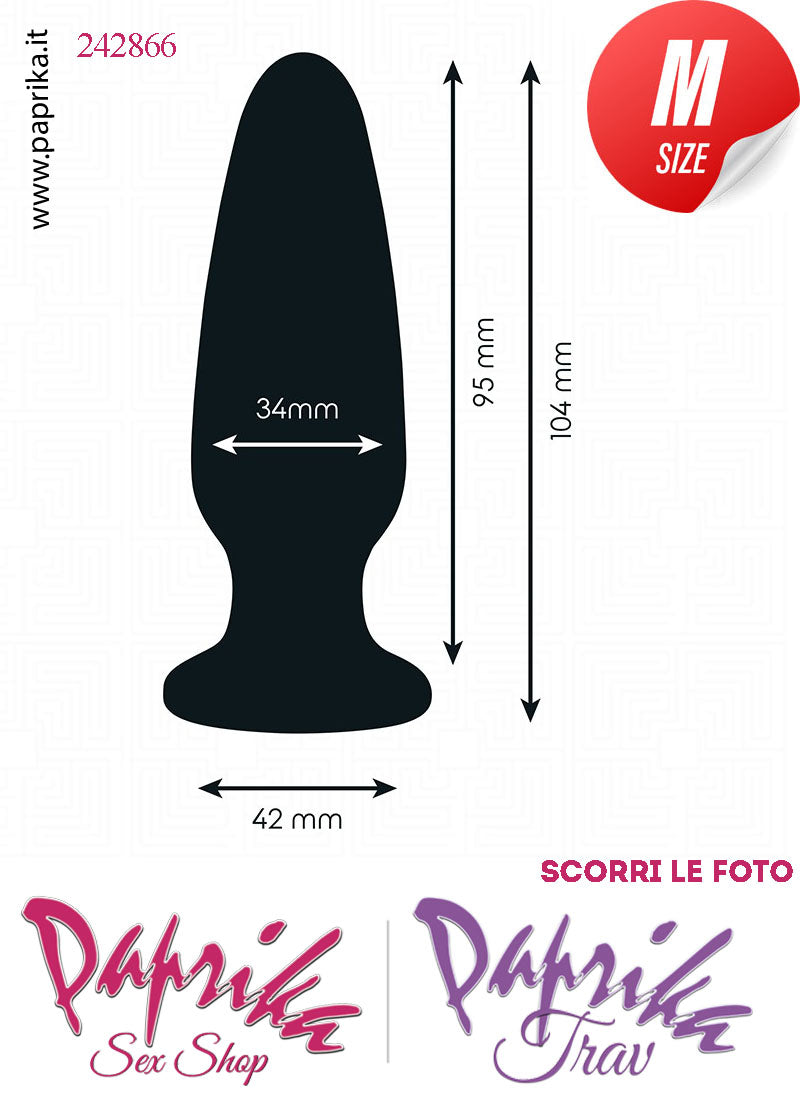 Plug Anale Gioiello Trasparente Medium 10 cm Ø 34 Silicone Vellutato Non Vibrante