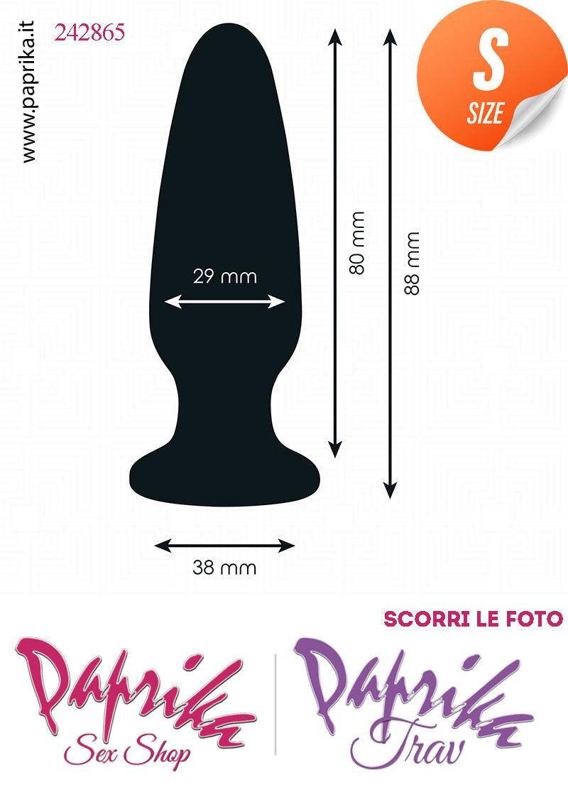 Plug Anale Gioiello Trasparente Small 8 cm Ø 29 Silicone Vellutato Non Vibrante