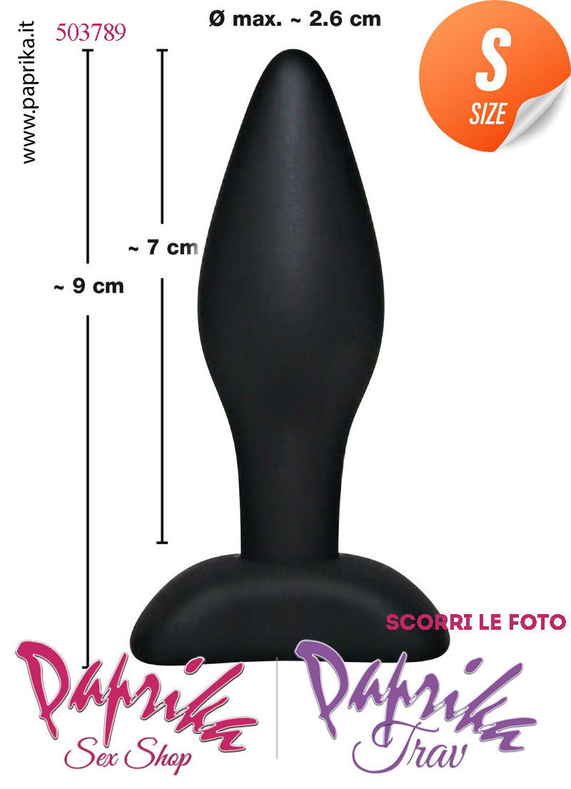 Plug Anale Unisex Silicone Small Base Rettangolare 9 cm Ø 26
