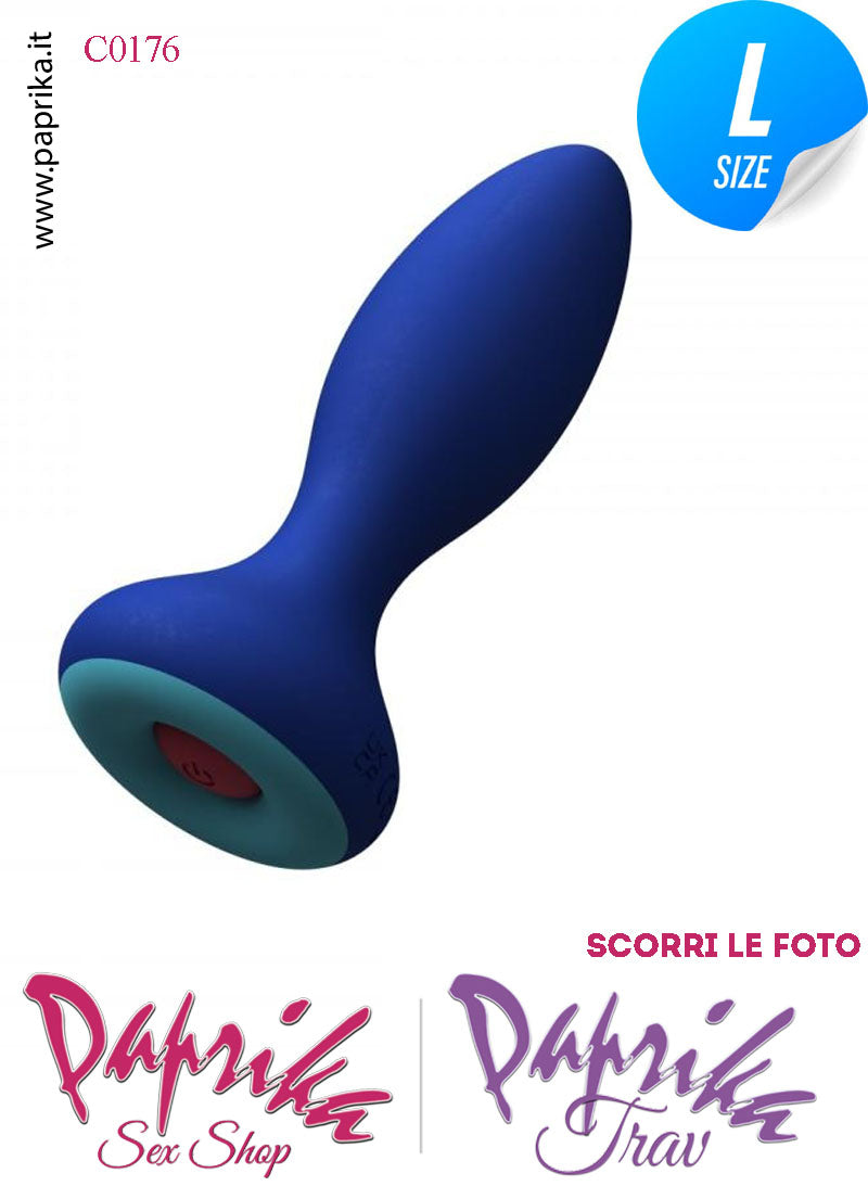 Plug Anale Telecomandato Vibrante 10 Velocità 12 cm Ø 39 Silicone Blu