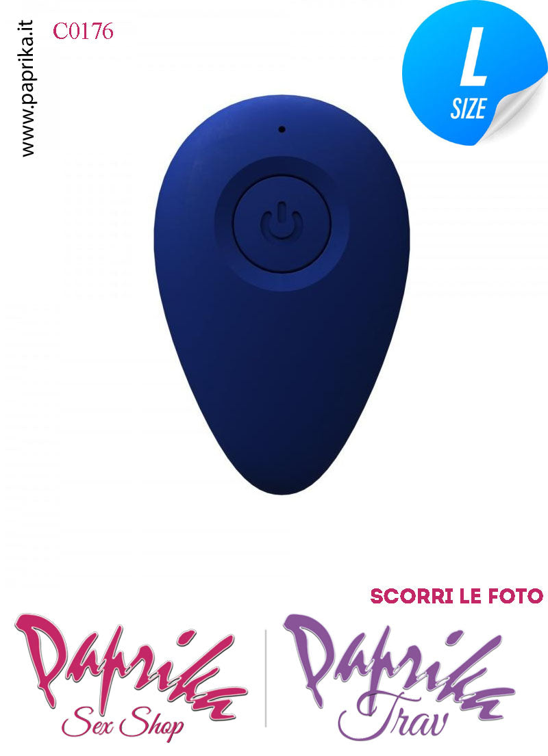 Plug Anale Telecomandato Vibrante 10 Velocità 12 cm Ø 39 Silicone Blu