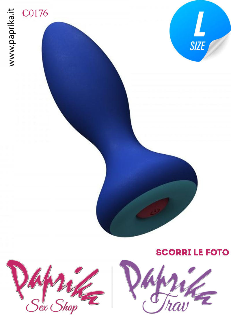 Plug Anale Telecomandato Vibrante 10 Velocità 12 cm Ø 39 Silicone Blu