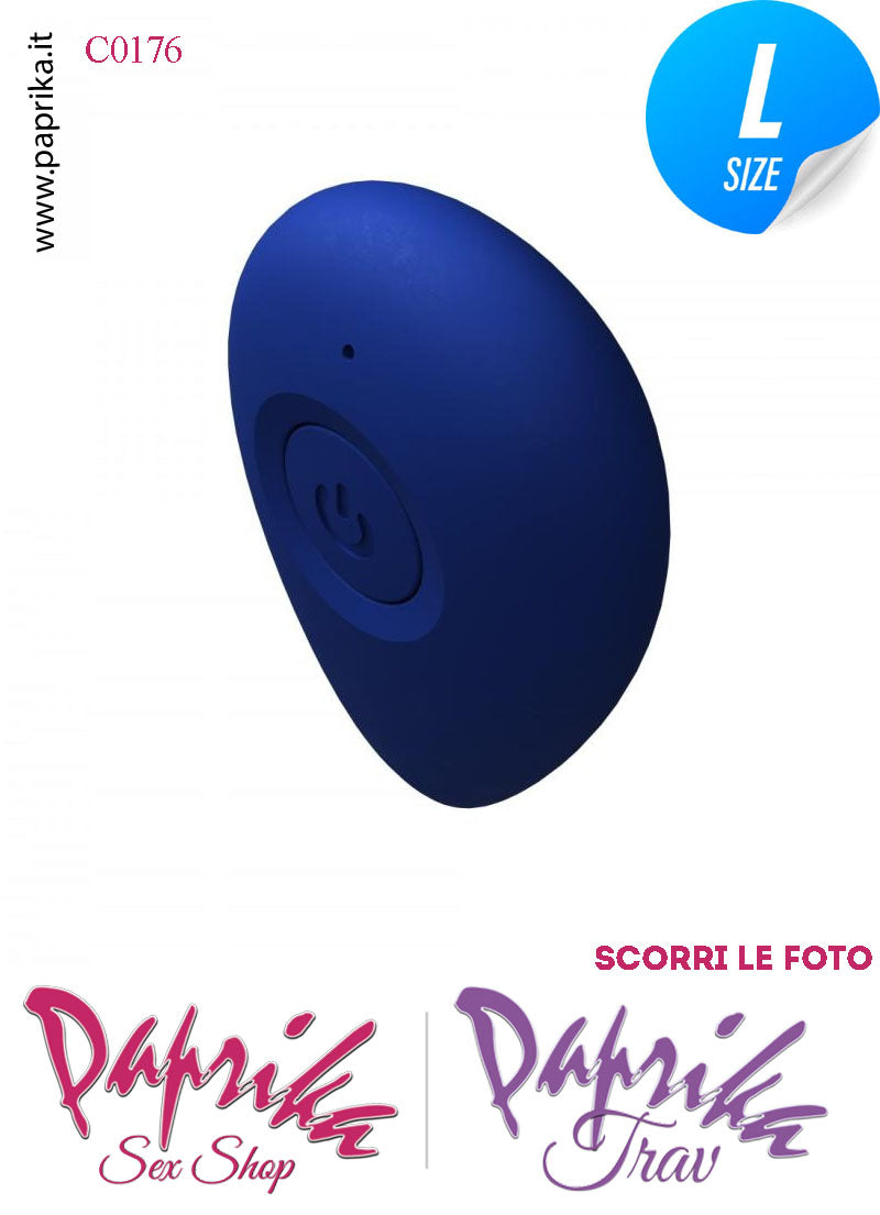 Plug Anale Telecomandato Vibrante 10 Velocità 12 cm Ø 39 Silicone Blu