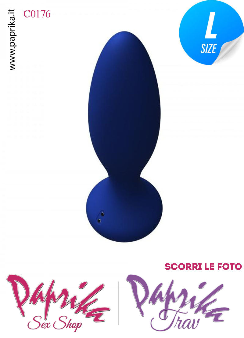 Plug Anale Telecomandato Vibrante 10 Velocità 12 cm Ø 39 Silicone Blu