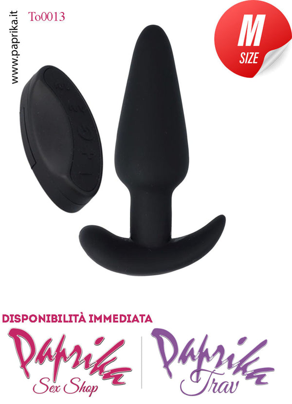 Plug Anale Vibrante Telecomandato Base Curva 11 cm Ø 32 Silicone