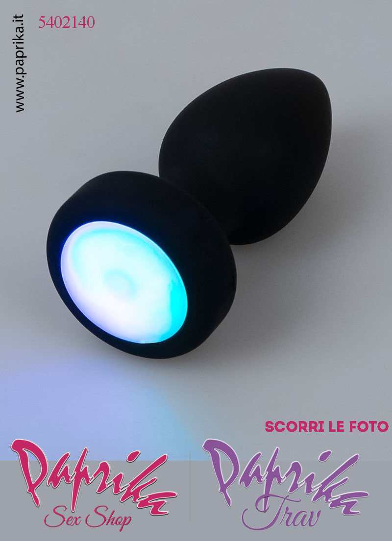 Plug Anale Telecomando Vibrante Luci Led Intermittenti 7 cm Ø 34 Silicone