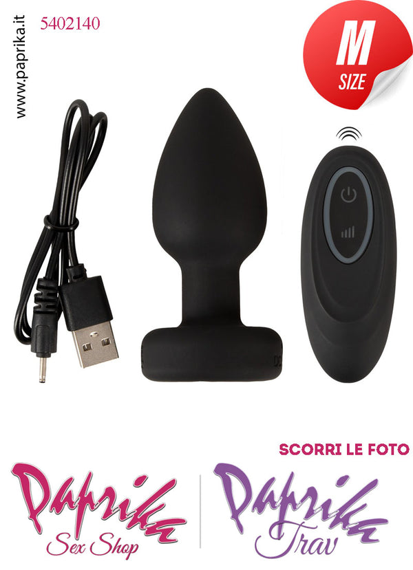 Plug Anale Telecomando Vibrante Luci Led Intermittenti 7 cm Ø 34 Silicone