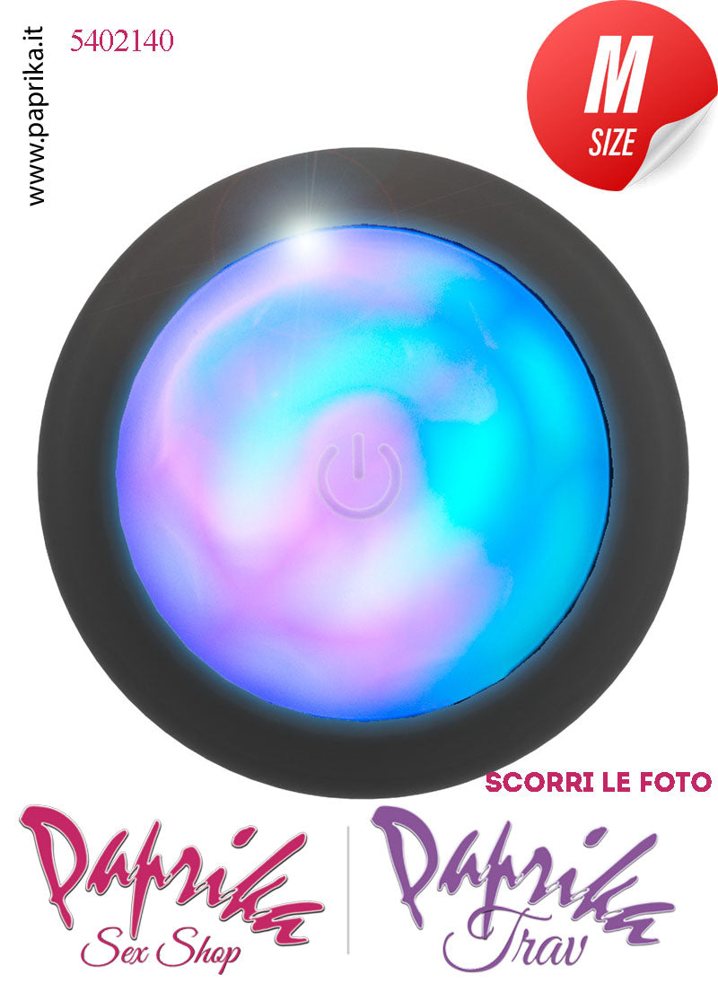 Plug Anale Telecomando Vibrante Luci Led Intermittenti 7 cm Ø 34 Silicone