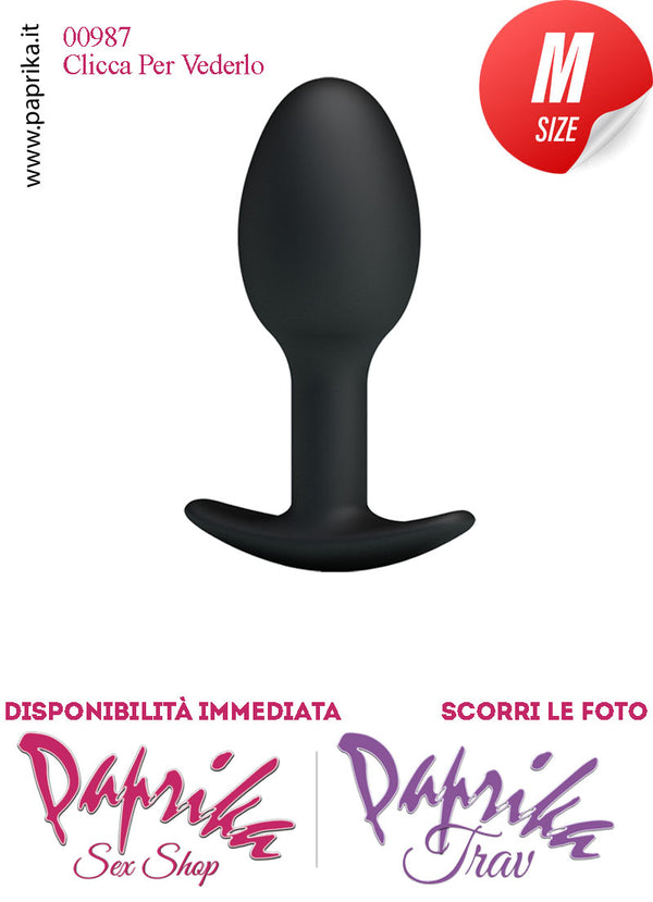 Plug Anale Small Silicone Movimento Sfera Interna 9 cm Ø 32 Base Curva