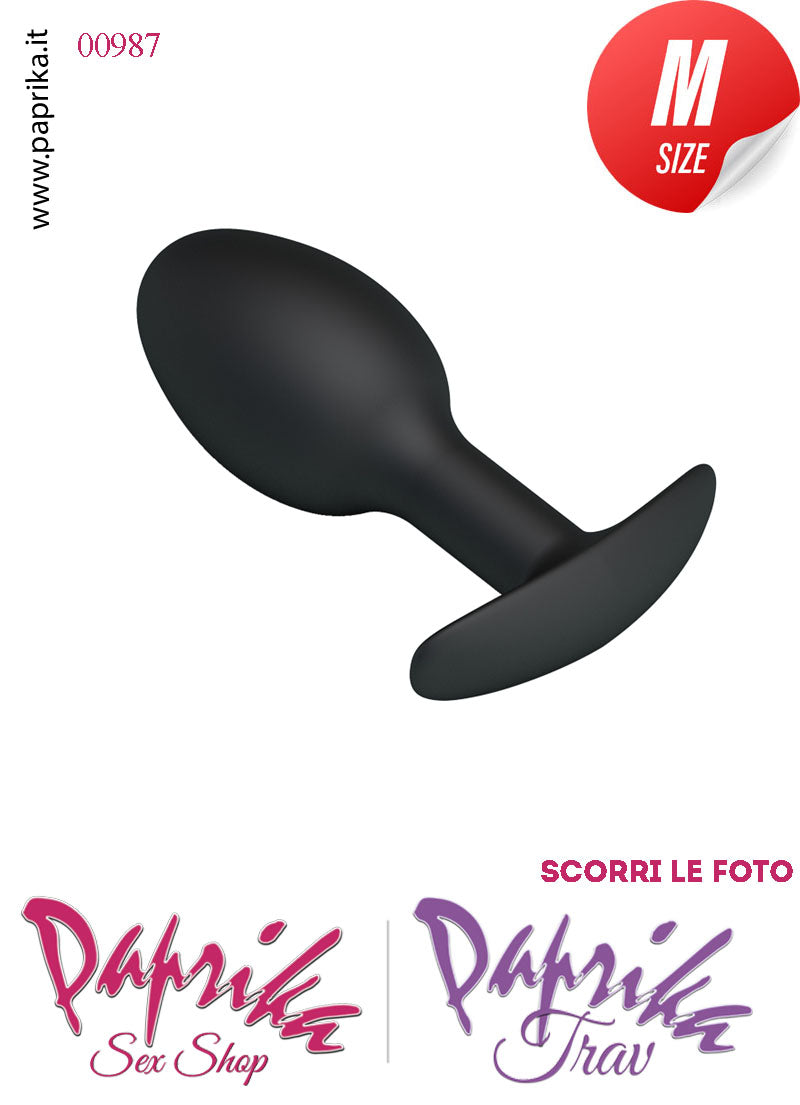 Plug Anale Small Silicone Movimento Sfera Interna 9 cm Ø 32 Base Curva