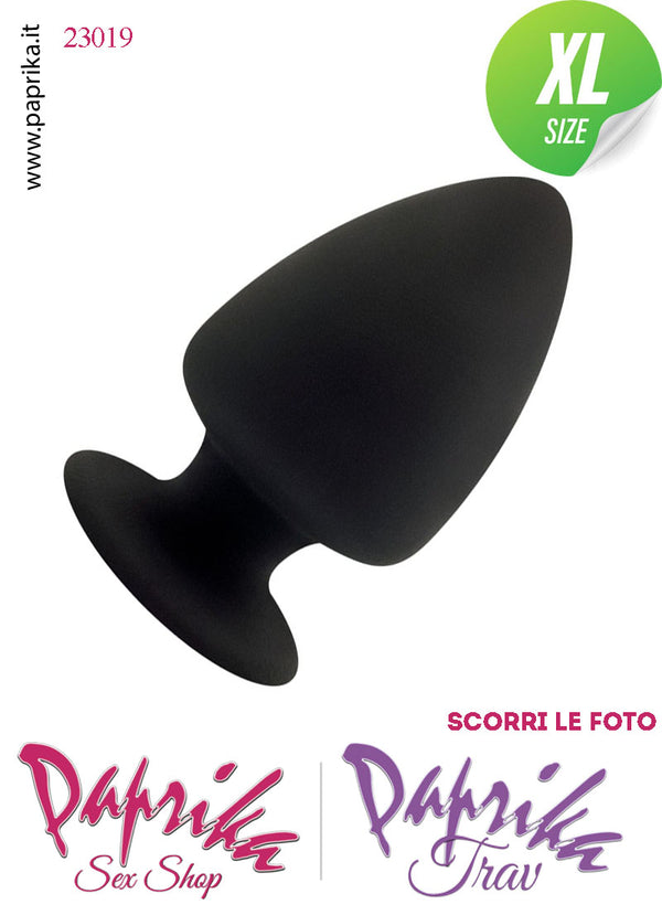 Plug Anale Unisex XL 9 cm Ø 50 Silicone Nero Termoreattivo Non Vibrante