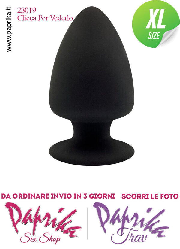 Plug Anale Unisex XL 9 cm Ø 50 Silicone Nero Termoreattivo Non Vibrante