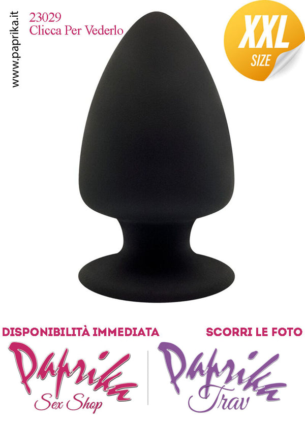 Plug Anale Unisex XXL 11 cm Ø 63 Silicone Nero Termoreattivo Non Vibrante