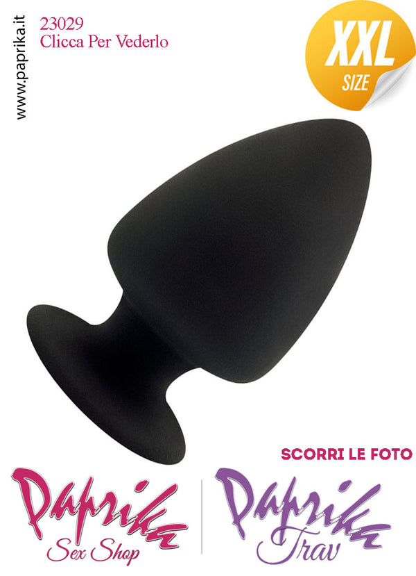 Plug Anale Unisex XXL 11 cm Ø 63 Silicone Nero Termoreattivo Non Vibrante