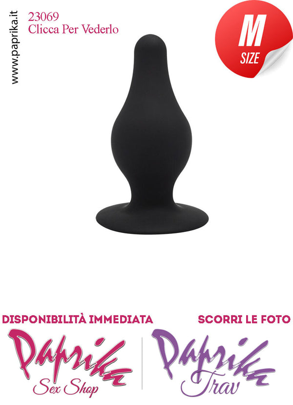 Plug Anale Medium Sagomato 7 cm Ø 34 Silicone Termoreattivo Ventosa