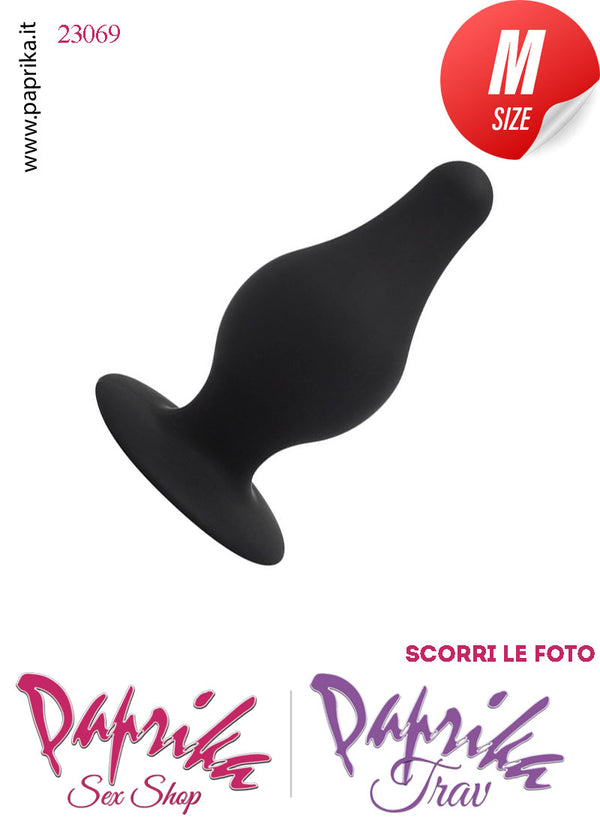 Plug Anale Medium Sagomato 7 cm Ø 34 Silicone Termoreattivo Ventosa