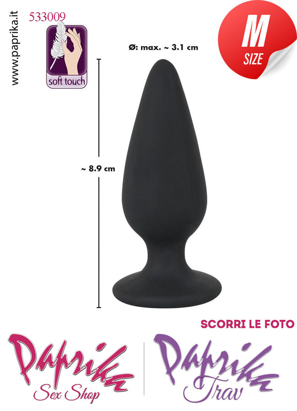 Plug Anale Medium 9 cm Ø 31 Silicone Vellutato Base Rotonda Non Vibrante