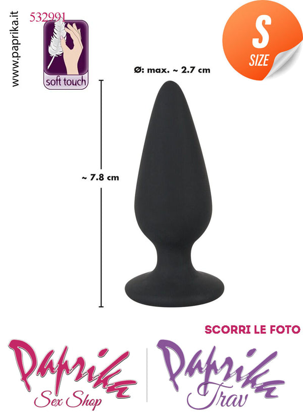 Plug Anale Small 7 cm Ø 27 Silicone Vellutato Base Rotonda Non Vibrante