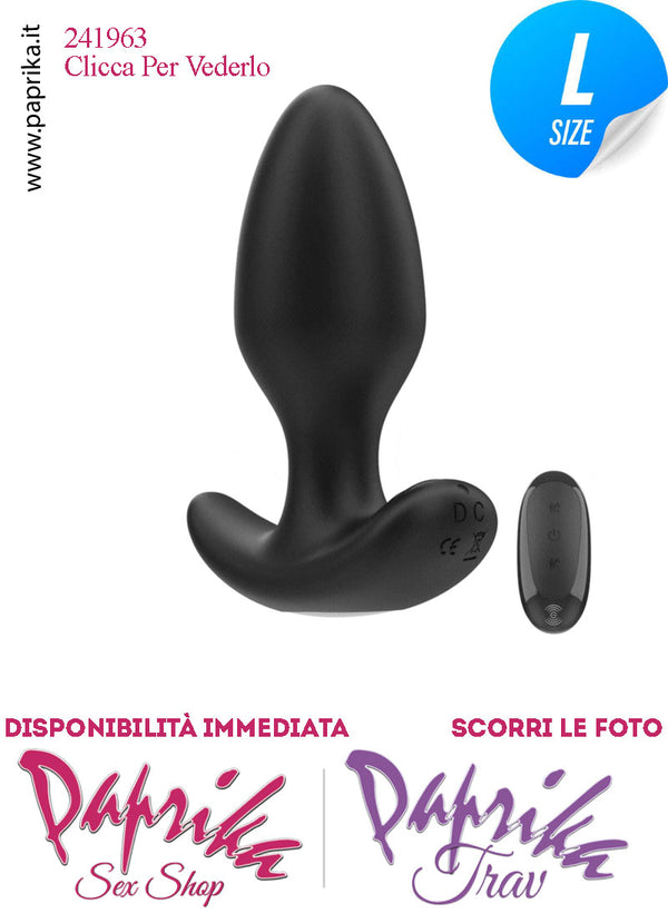 Plug Anale Telecomandato Vibrante Base Curva 10 cm Ø 36 Silicone