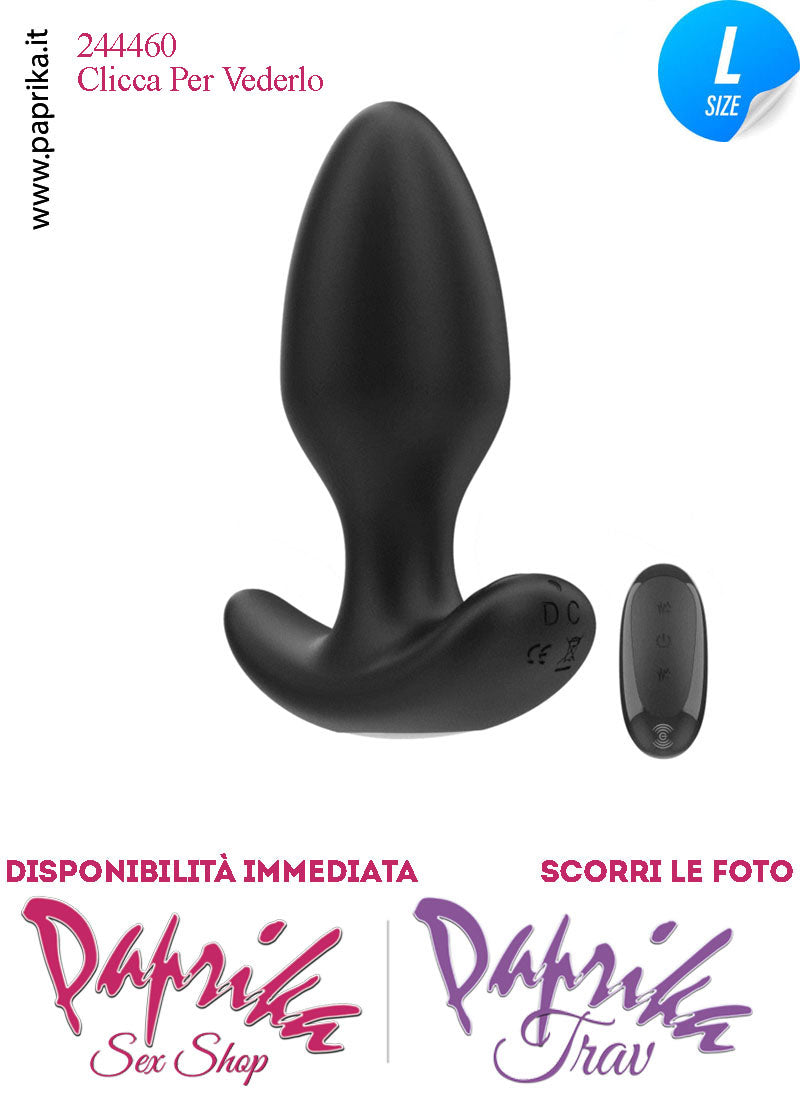 Plug Anale Telecomandato Vibrante Base Curva 10 cm Ø 36 Silicone