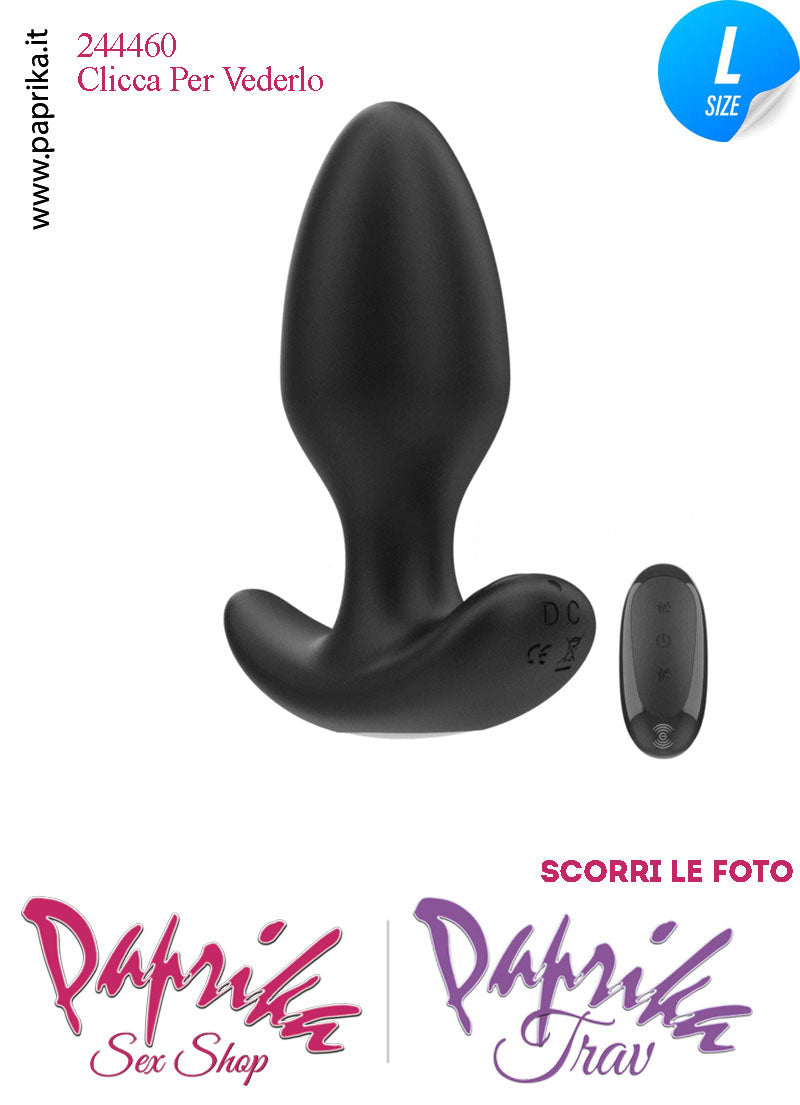 Plug Anale Telecomandato Vibrante Base Curva 10 cm Ø 36 Silicone