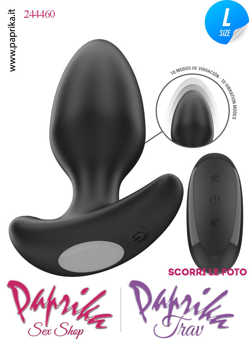 Plug Anale Telecomandato Vibrante Base Curva 10 cm Ø 36 Silicone