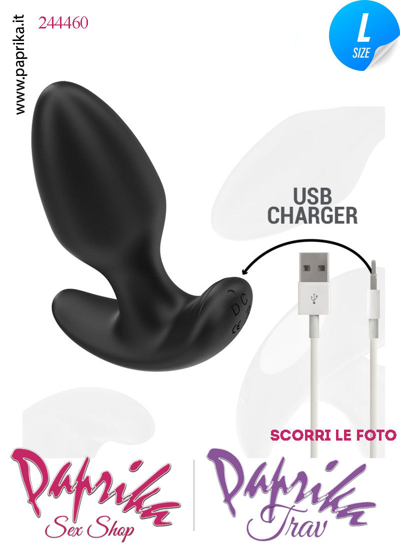 Plug Anale Telecomandato Vibrante Base Curva 10 cm Ø 36 Silicone