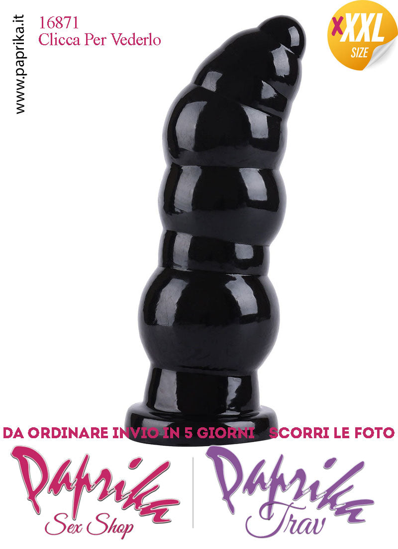 Plug Anale Scalinato Piegato XXXL Ø 30-75 mm 25 cm Pvc Non Vibrante Ventosa