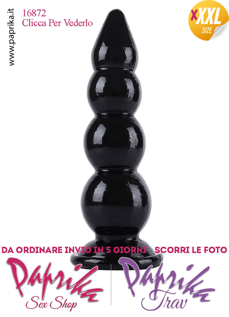Plug Anale Scalinato XXXL Ø 50-85 mm 32 cm Pvc Non Vibrante Ventosa