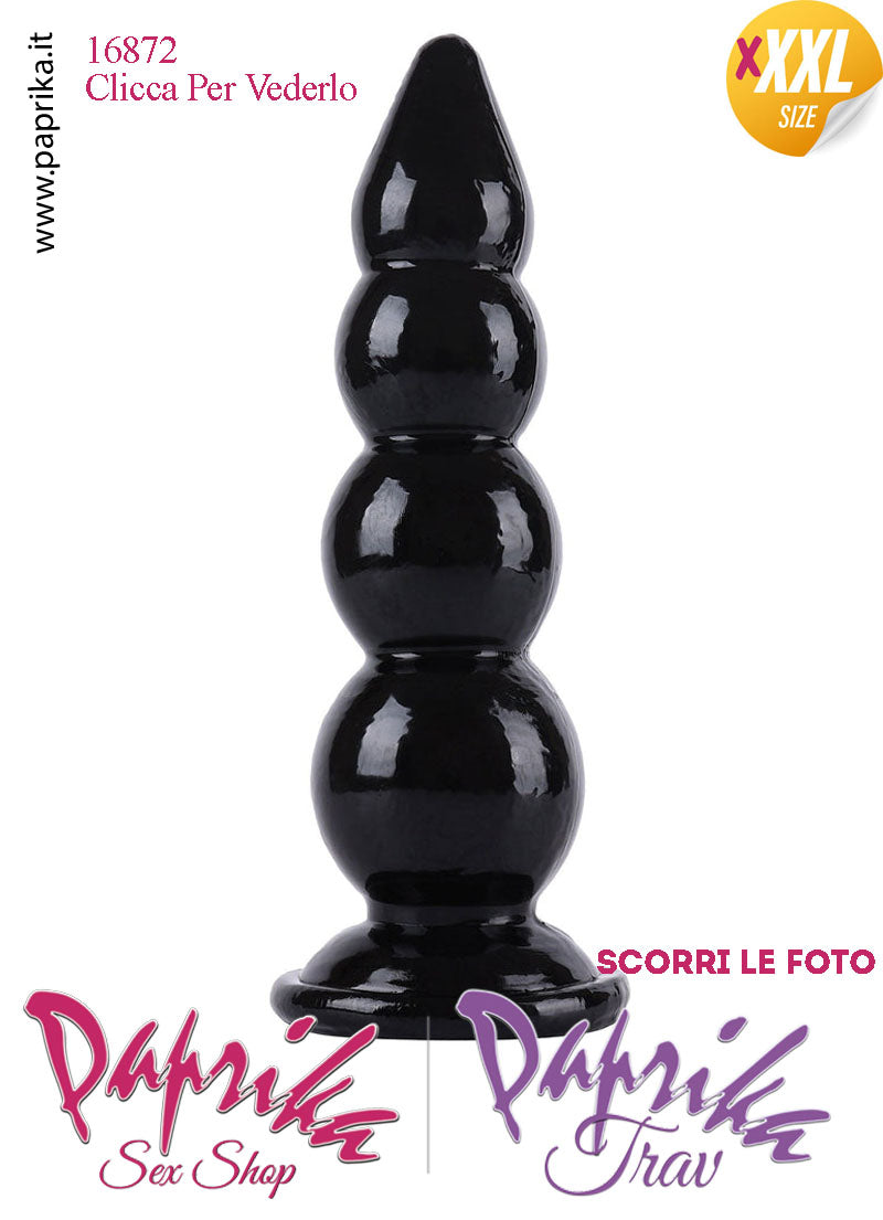 Plug Anale Scalinato XXXL Ø 50-85 mm 32 cm Pvc Non Vibrante Ventosa