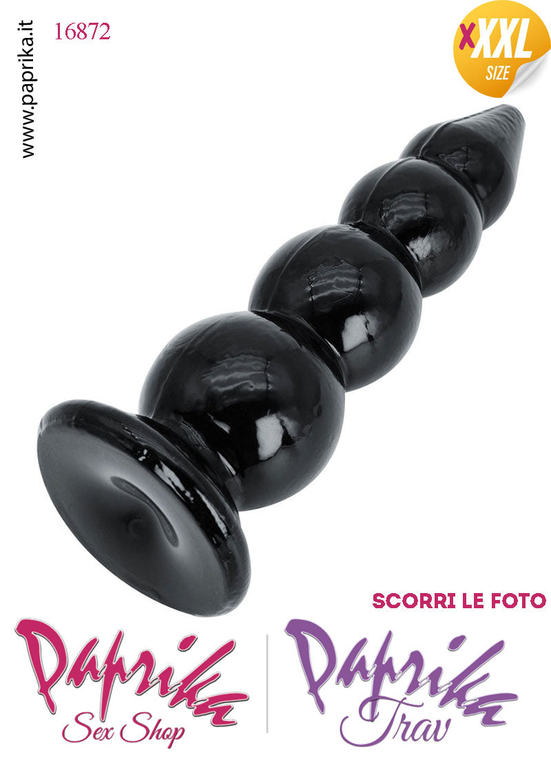 Plug Anale Scalinato XXXL Ø 50-85 mm 32 cm Pvc Non Vibrante Ventosa