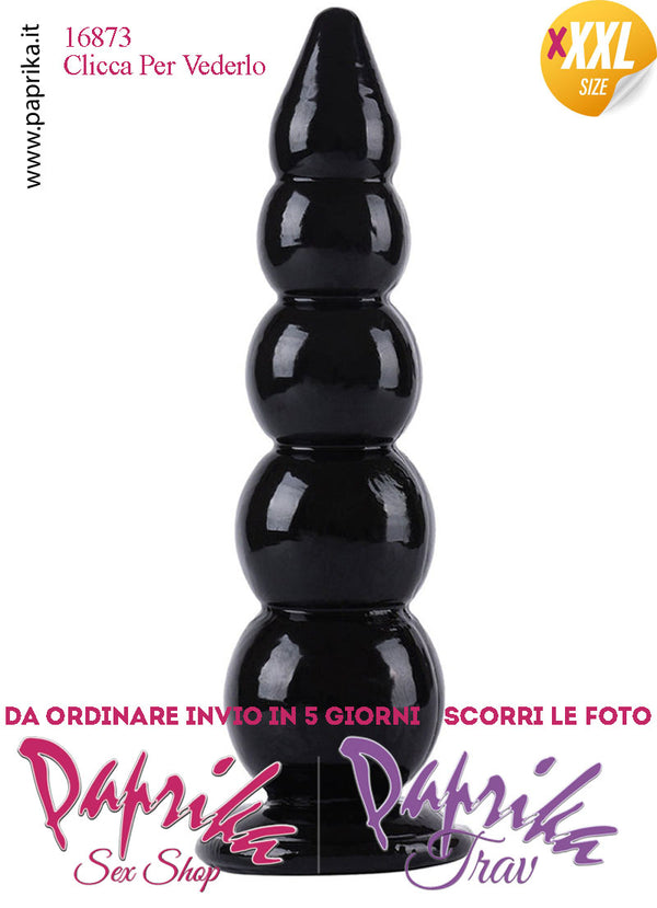 Plug Anale Scalinato XXXL Ø 55-95 mm 40 cm Pvc Non Vibrante Ventosa