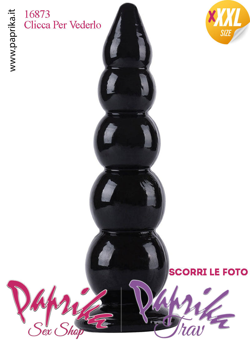 Plug Anale Scalinato XXXL Ø 55-95 mm 40 cm Pvc Non Vibrante Ventosa