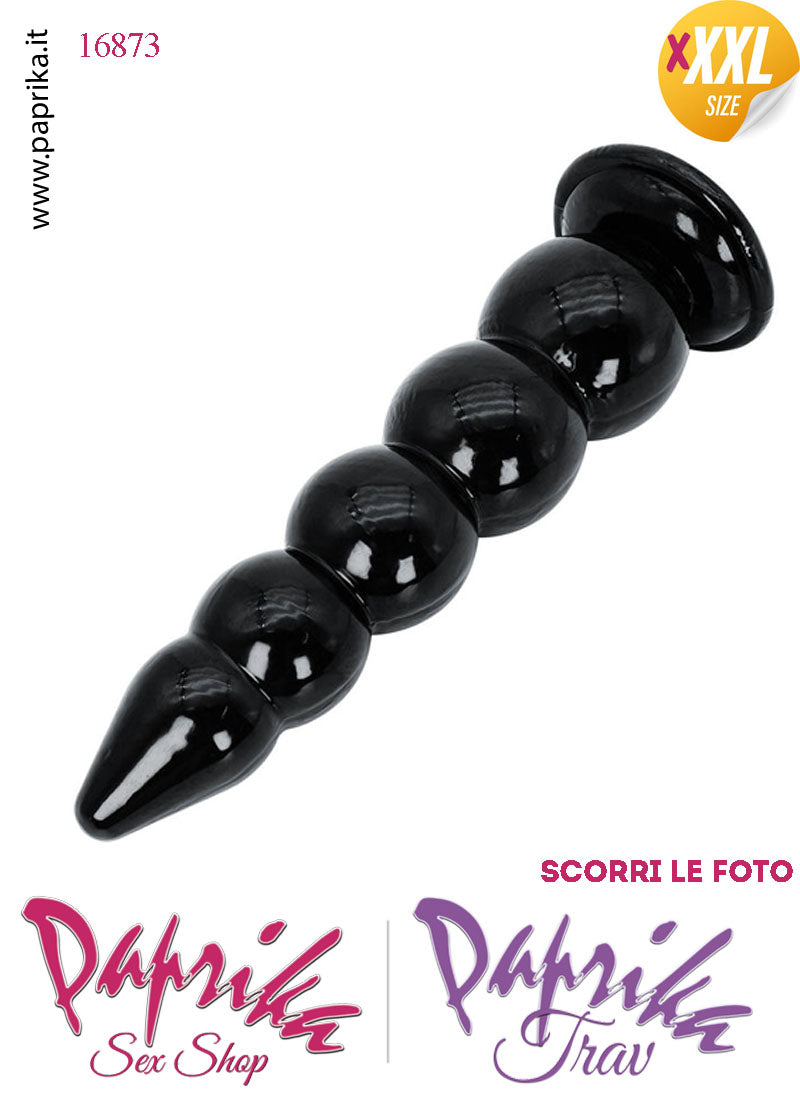 Plug Anale Scalinato XXXL Ø 55-95 mm 40 cm Pvc Non Vibrante Ventosa