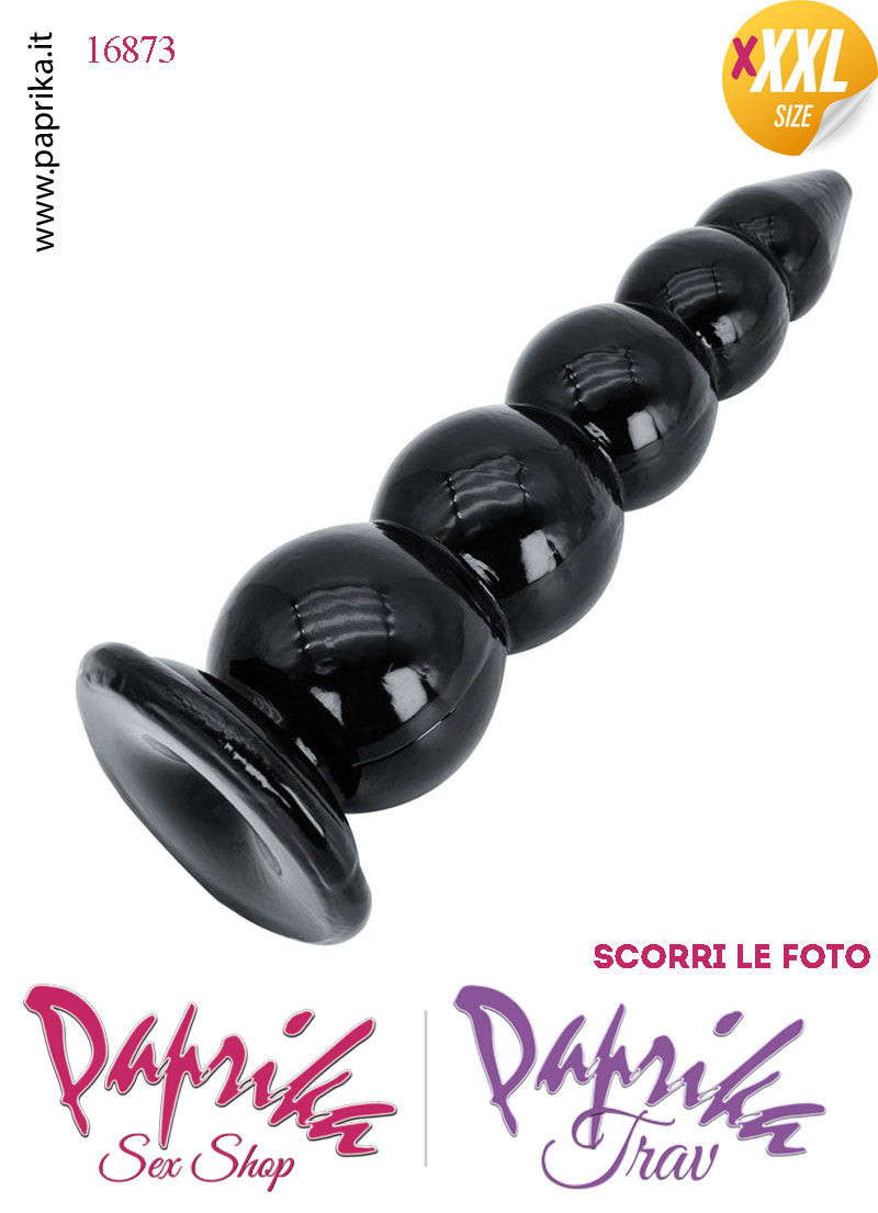 Plug Anale Scalinato XXXL Ø 55-95 mm 40 cm Pvc Non Vibrante Ventosa