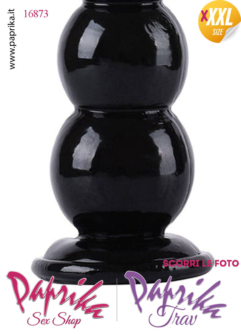 Plug Anale Scalinato XXXL Ø 55-95 mm 40 cm Pvc Non Vibrante Ventosa