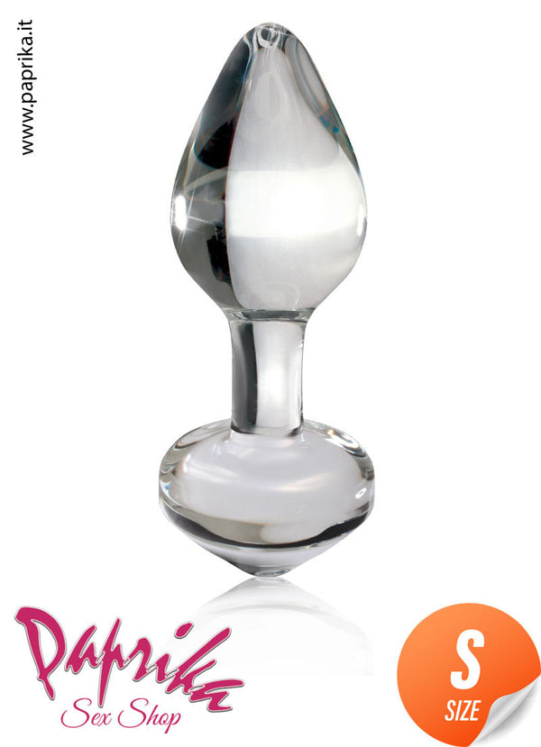 Plug Anale Unisex Base Punta 7 cm Ø 30 Vetro Infrangibile